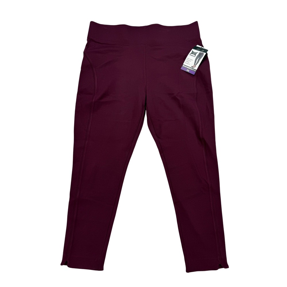 Seven7 Ponte Leggings Womens XXL Zinfandel New 4-Way Stretch Scallop Hem 7M1173